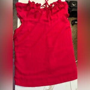 Monteau Vibrant Red Sleeveless Blouse